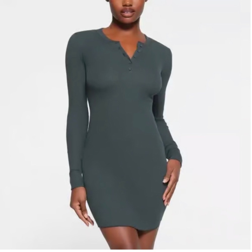 Skims NWT Spruce rib mini dress